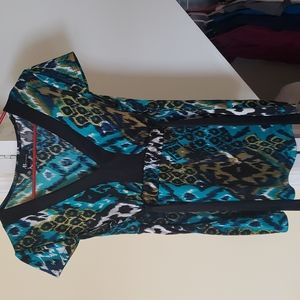 Ab studio med blue leopard print top